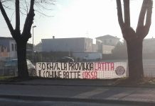 Striscione di Casapound contro i limiti di velocità a Borgo Virgilio