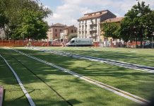 Piazza Virgiliana, il campo in sintetico quasi pronto all’uso