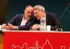 Fuga dall’Italia, ma anche dal sindacato: in Cgil si vota M5S e Lega Il segretario provinciale Cgil Daniele Soffiati col segretario nazionale Maurizio Landini