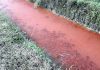 Asola l’acqua del fosso diventa rossa