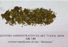 Droga in tasca: 21enne segnalato