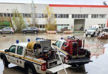 Colonna mobile della Protezione civile in aiuto a Nonantola