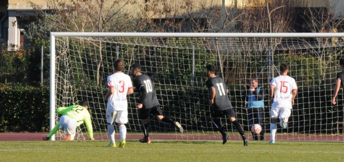 Il gol del pareggio della Calvina lo scorso anno