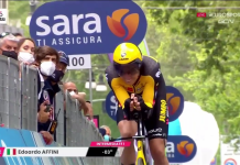 Ciclismo – Strepitoso Affini: è 2° dietro a Ganna nella crono inaugurale del Giro d’Italia Affini