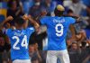Napoli-Cagliari 2-0, partenopei in testa a punteggio pieno