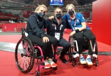Tennis tavolo – Paralimpiadi, Michela Brunelli bronzo nella gara a squadre Michela Brunelli e Giada Rossi con il dt Arcigli