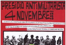 Presidio antimilitarista con il Circolo libertario mantovano