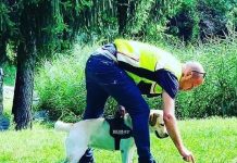 L’istruttore cinofilo Ivan Schmidt a Castiglione delle Stiviere