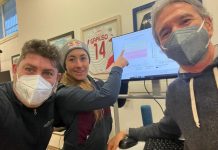 Sci alpino – Sofia Goggia argento vivo: una medaglia made in Bagnolo Sofia Goggia con Matteo Benedini e Roberto Galli al Fisiocenter di Bagnolo