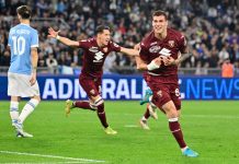 Immobile risponde a Pellegri al 92′, Lazio-Torino 1-1