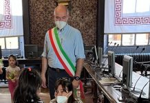 I piccoli della scuola cittadina dell’infanzia Vittorino da Feltre in visita nella la sede Municipale di Mantova
