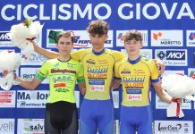 Ciclismo giovanile – Federico Saccani sfreccia sulla pista di Monza Il podio Allievi con Saccani primo e Lavelli terzo