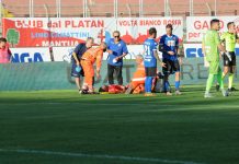 Calcio Serie C – Mantova, tegola Monachello e Pedrini sotto i ferri Monachello a terra