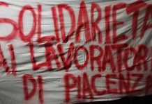 Striscioni anti-Adidas affissi in città da La Boje