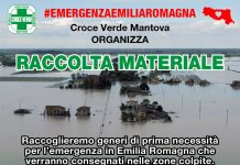 Alluvione in Romagna: raccolta di generi di prima necessità da parte di Croce Verde Mantova