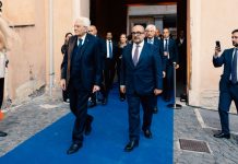 Inaugurato cantiere a Palazzo San Felice, Mattarella ringrazia Sangiuliano