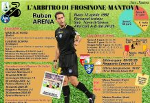 Ruben Arena arbitra allo Stirpe di Frosinone
