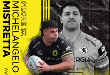 Rugby Serie A Elite – Viadana, altre due conferme: il pilone Mistretta e il seconda linea Loretoni