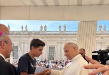 Pellegrini mantovani dal Pala, l’emozione del giovane Edoardo