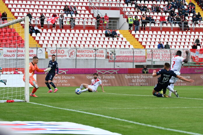 Il gol di Mensah in Mantova-Sudtirol dello scorso 29 marzo