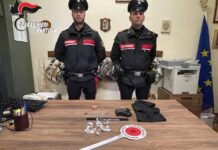 Litigano e lui gli spruzza addosso spray al peperoncino. I Carabinieri gli trovano anche droga nascosta