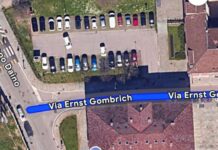 Via Gombrich, le strisce bianche presto diventeranno blu