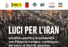 “Luci per l’Iran”: al Lungorio un presidio per libertà e diritti