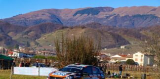 Stefano Madella (Solferino Pecso) al via del Campionato Italiano Rally Terra