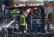Fiamme in una legnaia, i vigili del fuoco evitano il peggio
