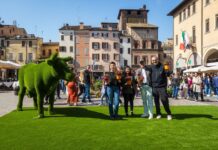 Il centro invaso dai colori di Mantova Fiorita