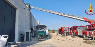Principio d’incendio di pannelli fotovoltaici sul tetto di un’azienda di Ceresara