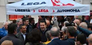 Matteo Salvini in città a sostegno del candidato del centrodestra Zancuoghi