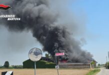 Incendio in una cascina a Redondesco