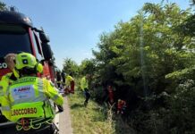 Pattuglia dei Carabinieri finisce nel fossato, quattro in ospedale