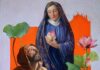 La Madonna e San Francesco nel borgo di Grazie con i colori di Giulia Monzani