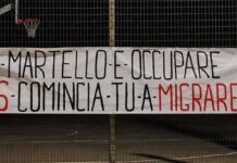 Sale la tensione per Ilaria Salis all’Arci di Te Brunetti. Striscione di “benvenuto” del Fronte Veneto Skinheads
