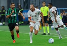 Odenthal risponde a Rabiot, al Mapei Stadium Sassuolo-Milan 1-1